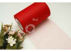 Red - Premium Soft Nylon Tulle roll 6 inch wide 100 yards length